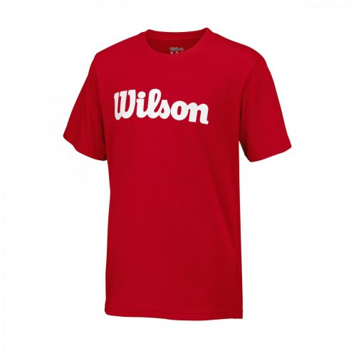 Футболка Wilson дет. SCRIPT COTTON TEE RD/WH SS18 красный/белый XS