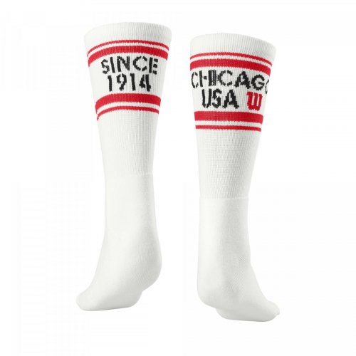 Шкарпетки Wilson чол. SINCE 1914 CREW SOCK 1PR WH/BK/RD SZ7-9.5 SS20 білий SMMD