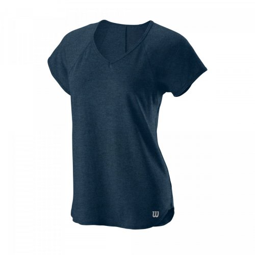 Жіноча футболка Wilson. TRAINING V-NECK TEE синій XS