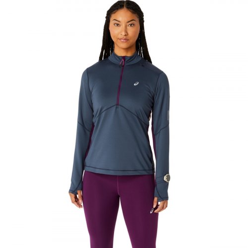 Лонгслив ASICS WINTER RUN 1/2 ZIP MID LAYER жен. синий M