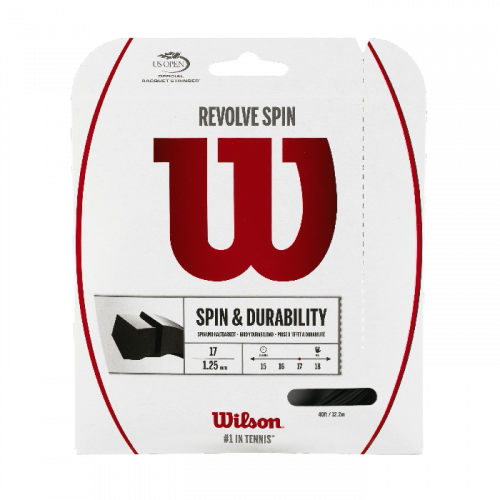 Струни тенісні Wilson REVOLVE SPIN 17 SET BK Чорний 12,2 m 