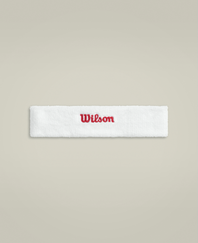Повязка на голову Wilson уни. TERRY LOGO HEADBAND BR WHITE/INFRARED белый/красный OSFA