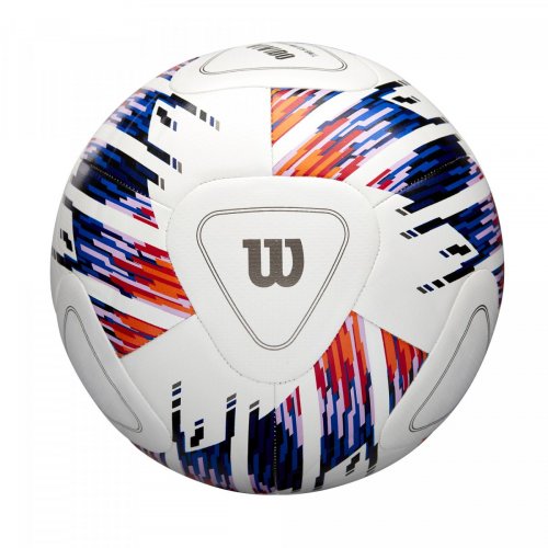 Мяч футбольный Wilson NCAA VIVIDO REPLICA WH/OR/PURP SZ5 белый/синий/оранжевый 5