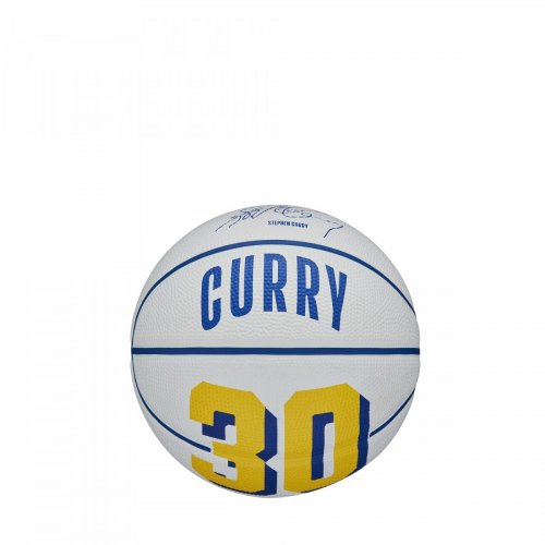 Мяч баскетбольный Мини Wilson NBA PLAYER ICON MINI BSKT CURRY BL/YEL SZ3 белый/синий/жёлтый 3