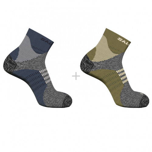 Носки Salomon X ULTRA ACCESS QUARTER 2-PACK уни. синий-зеленый 39/41