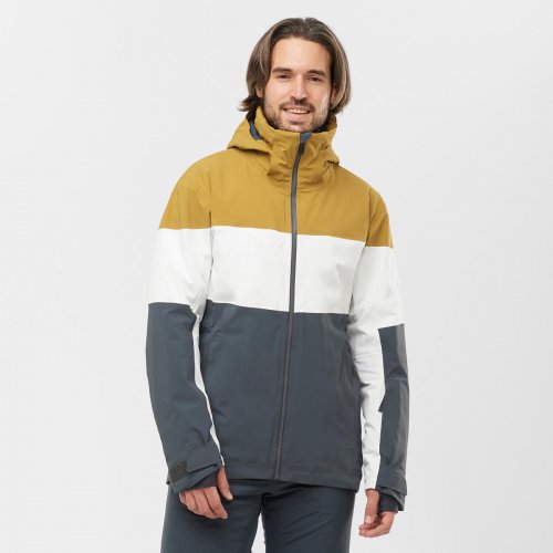 Куртка г/л SALOMON SLALOM JACKET M муж. бежевый/белый/серый XL