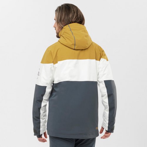 Куртка г/л SALOMON SLALOM JACKET M муж. бежевый/белый/серый XL