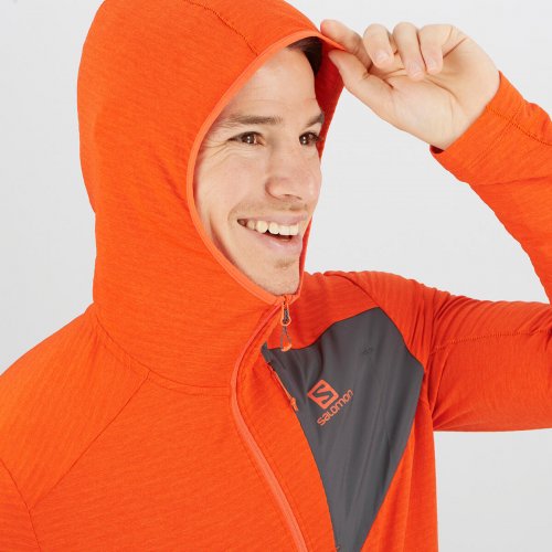 Кофта SALOMON OUTLINE FZ HOODIE M муж. оранжевый S