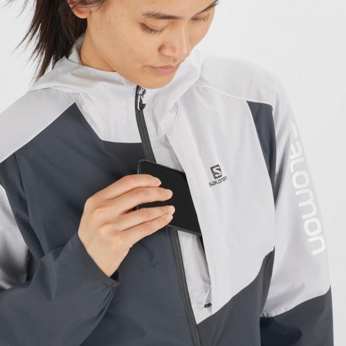Куртка біг SALOMON BONATTI TRAIL WP JKT W жін. сірий/білий S