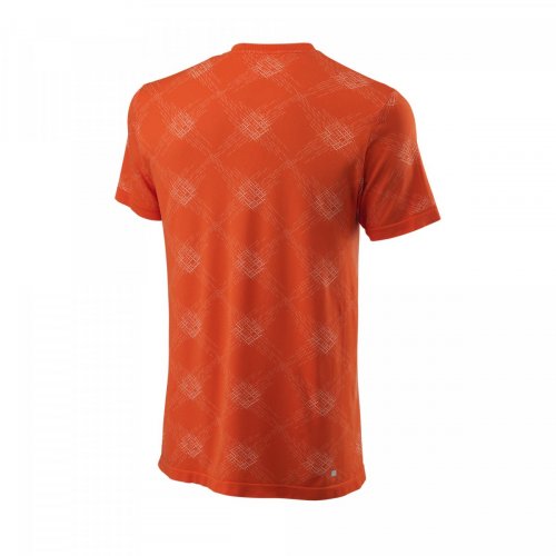 Футболка Wilson муж. PWR SMLS HENLEY III FIESTA оранжевый/белый SM