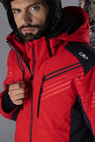 Куртка лижна CMP чоловіча JACKET ZIP HOOD червоний 54