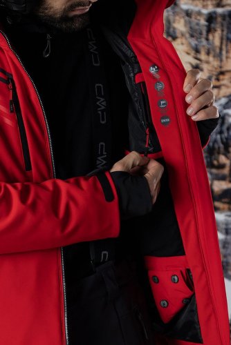 Куртка лижна CMP чоловіча JACKET ZIP HOOD червоний 56
