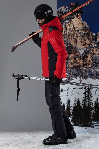 Куртка лижна CMP чоловіча JACKET ZIP HOOD червоний 56