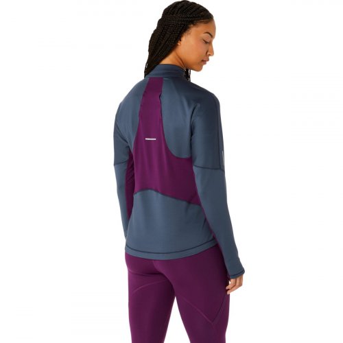 Лонгслив ASICS WINTER RUN 1/2 ZIP MID LAYER жен. синий M