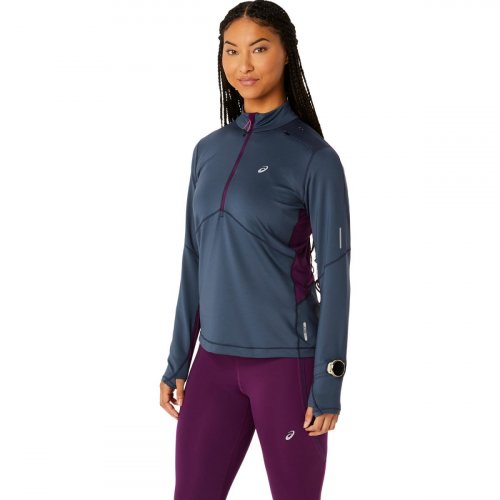 Лонгслив ASICS WINTER RUN 1/2 ZIP MID LAYER жен. синий M