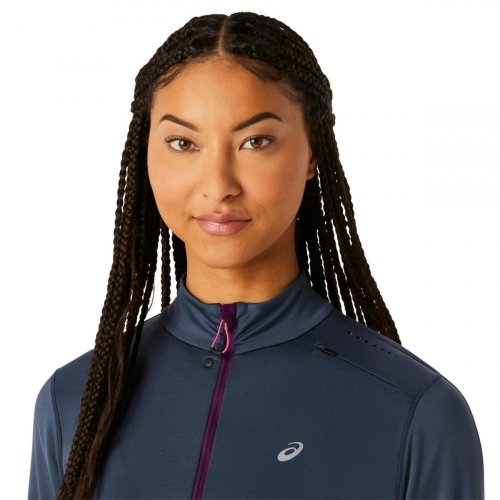 Лонгслив ASICS WINTER RUN 1/2 ZIP MID LAYER жен. синий M
