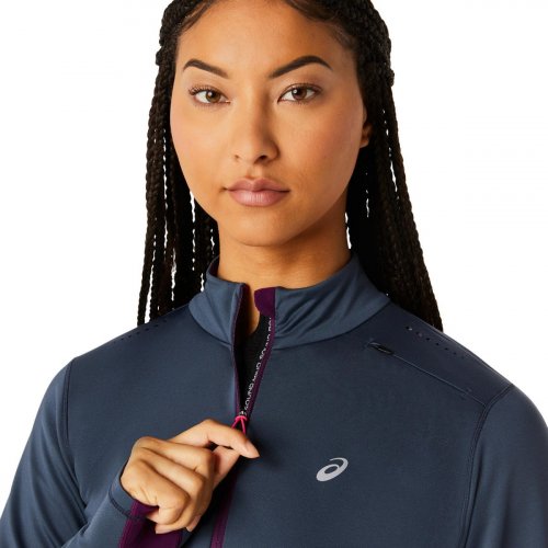 Лонгслив ASICS WINTER RUN 1/2 ZIP MID LAYER жен. синий M