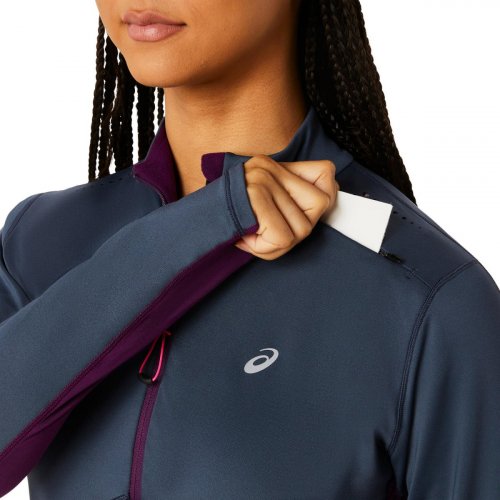 Лонгслив ASICS WINTER RUN 1/2 ZIP MID LAYER жен. синий M