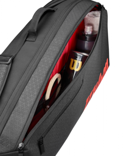 Чехол Wilson CLASH V3 3PK RACQUET BAG BLACK/INFRARED Черный