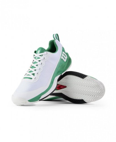 Кроссовки Wilson муж. RUSH PRO 4.5 CLAY WH/GREEN белый/зелёный 10US