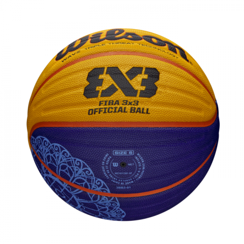 Мяч баскетбольный Мини Wilson FIBA 3X3 MINI BSKT PARIS 2024 SZ3 синийжёлтый 3