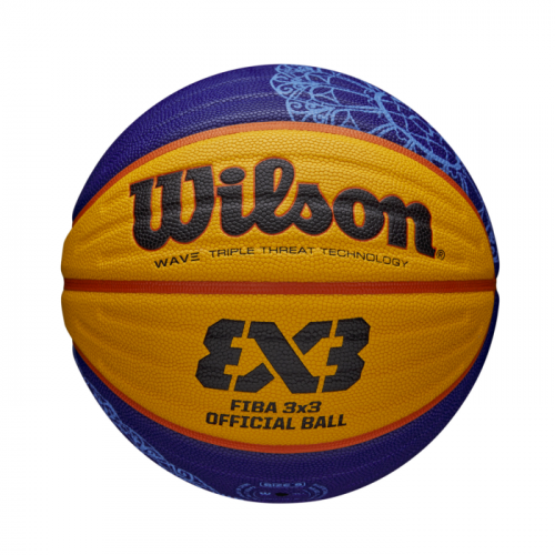 Мяч баскетбольный Мини Wilson FIBA 3X3 MINI BSKT PARIS 2024 SZ3 синийжёлтый 3