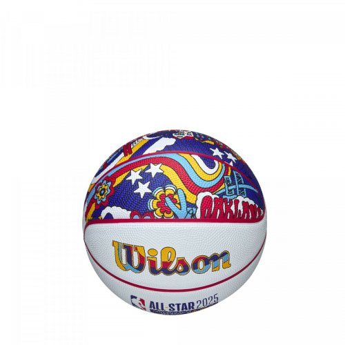 Мяч баскетбольный Мини Wilson 2025 NBA ALL STAR MINI BSKT SZ3 белый/красный/жёлтый/синий 3