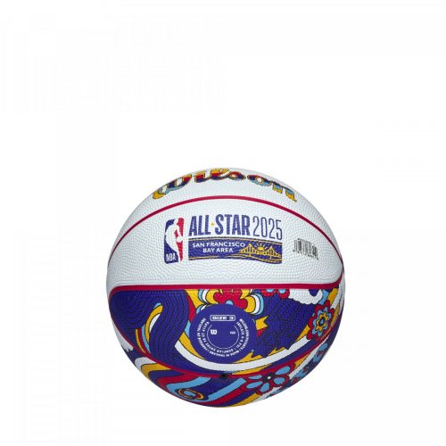 Мяч баскетбольный Мини Wilson 2025 NBA ALL STAR MINI BSKT SZ3 белый/красный/жёлтый/синий 3