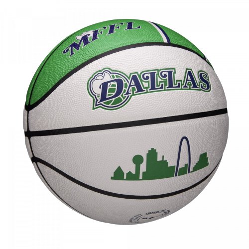 Мяч баскетбольный Wilson NBA TEAM CITY COLLECTOR BSKT DAL MAV SZ7 белый/зелёный 7