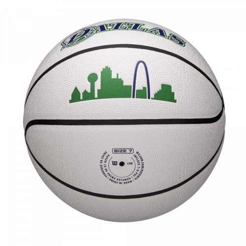 Мяч баскетбольный Wilson NBA TEAM CITY COLLECTOR BSKT DAL MAV SZ7 белый/зелёный 7