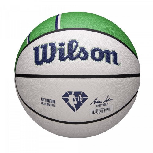 Мяч баскетбольный Wilson NBA TEAM CITY COLLECTOR BSKT DAL MAV SZ7 белый/зелёный 7