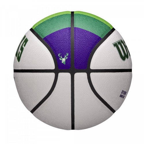 Мяч баскетбольный Wilson NBA TEAM CITY COLLECTOR BSKT MIL BUCKS SZ7 белый/зелёный/синий 7