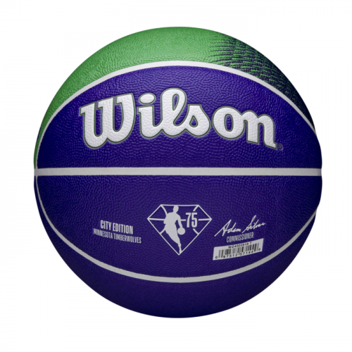 Мяч баскетбольный Wilson NBA TEAM CITY COLLECTOR BSKT MIN TIMBE SZ7 синий/зелёный 7