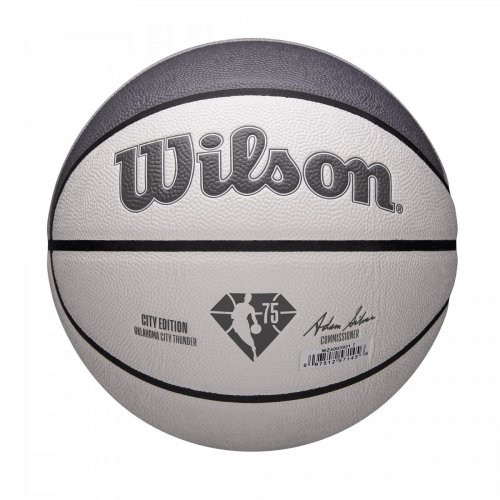 Мяч баскетбольный Wilson NBA TEAM CITY COLLECTOR BSKT OKC THUND SZ7 белый/серый 7