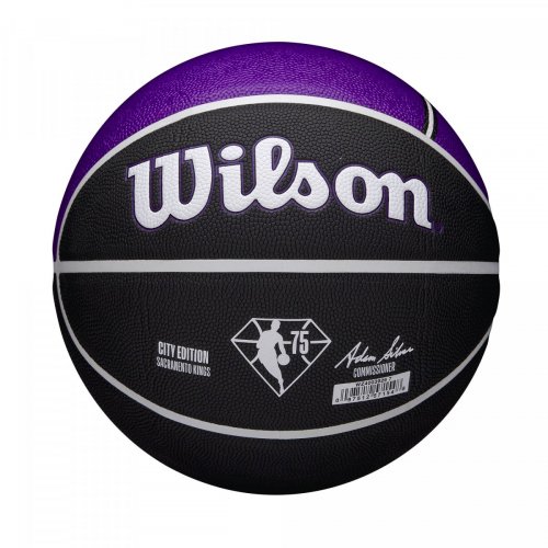 Мяч баскетбольный Wilson NBA TEAM CITY COLLECTOR BSKT SAC KINGS SZ7 чёрный/фиолетовый 7