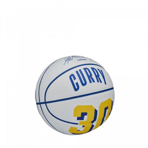 Мяч баскетбольный Мини Wilson NBA PLAYER ICON MINI BSKT CURRY BL/YEL SZ3 белый/синий/жёлтый 3