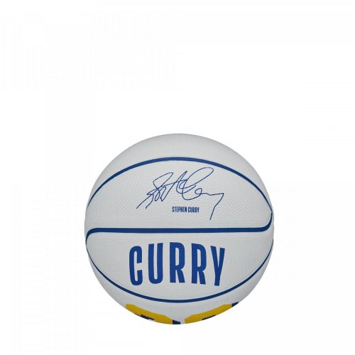Мяч баскетбольный Мини Wilson NBA PLAYER ICON MINI BSKT CURRY BL/YEL SZ3 белый/синий/жёлтый 3
