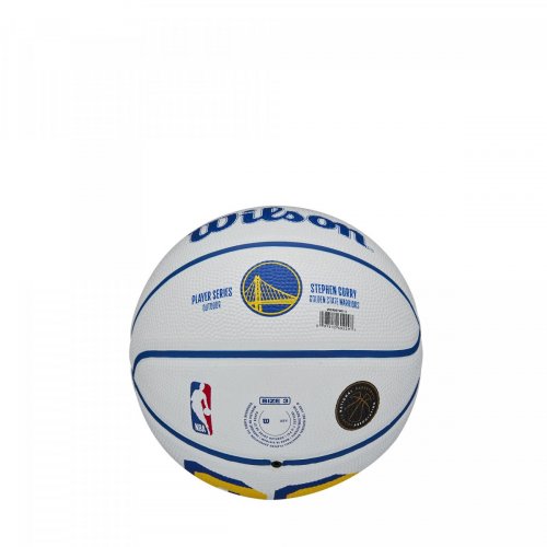 Мяч баскетбольный Мини Wilson NBA PLAYER ICON MINI BSKT CURRY BL/YEL SZ3 белый/синий/жёлтый 3