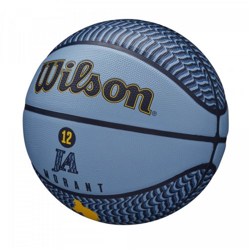 Мяч баскетбольный Wilson NBA PLAYER ICON OUTDOOR BSKT MORANT SZ7 синий/голубой 7