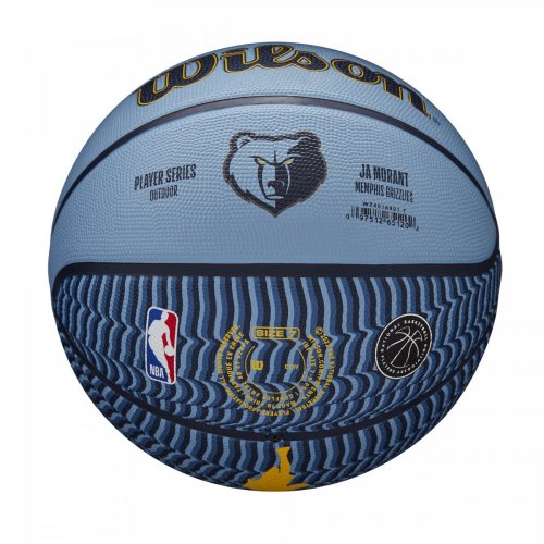Мяч баскетбольный Wilson NBA PLAYER ICON OUTDOOR BSKT MORANT SZ7 синий/голубой 7
