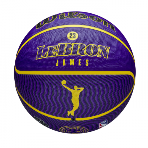 Мяч баскетбольный Wilson NBA PLAYER ICON OUTDOOR BSKT LEBRON NE SZ7 фиолетовый/жёлтый 7