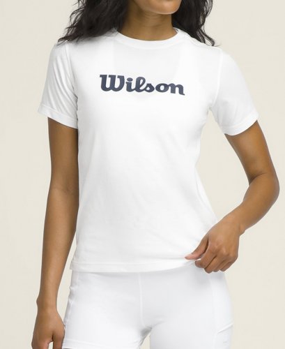 Футболка Wilson жен. TEAM GRAPHIC TEE BRIGHT WHITE SCRIPT белый LG