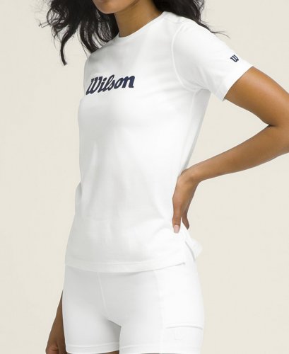 Футболка Wilson жен. TEAM GRAPHIC TEE BRIGHT WHITE SCRIPT белый LG