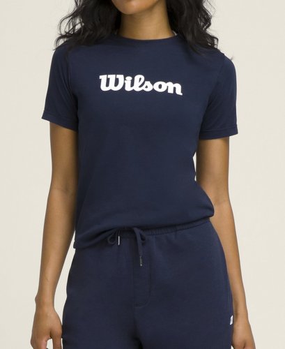 Футболка Wilson жен. TEAM GRAPHIC TEE CLASSIC NAVY SCRIPT синий SM