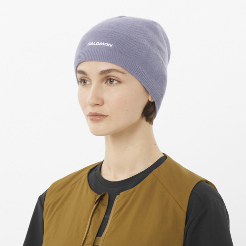 Шапка Salomon SALOMON BEANIE уни. фиолетовый OSFA