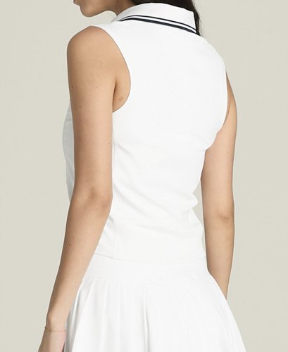 Поло Wilson жен. RIB SLEEVELESS POLO WH белый MD