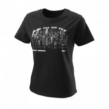 Футболка Wilson жен. NIGHT SKYLINE TCH TEE BK/WH чёрный/белый SM