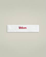 Повязка на голову Wilson уни. TERRY LOGO HEADBAND BR WHITE/INFRARED белый/красный OSFA
